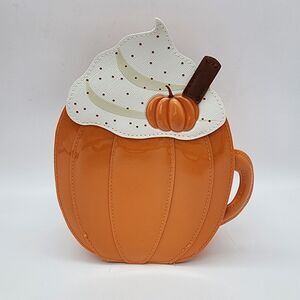 Bath & Body Works Pumpkin Spice Latte Cosmetic Makeup Bag Zip Around Orange